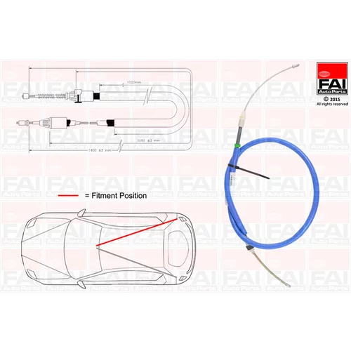 Ťažné lanko parkovacej brzdy FAI AutoParts FBC0143