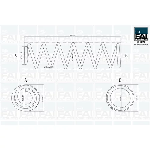 Pružina podvozku FPCS165 (FAI AutoParts)