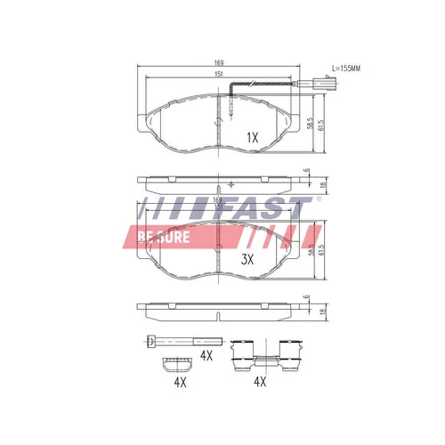 Sada brzdových platničiek kotúčovej brzdy FT29130 /FAST/ - obr. 1