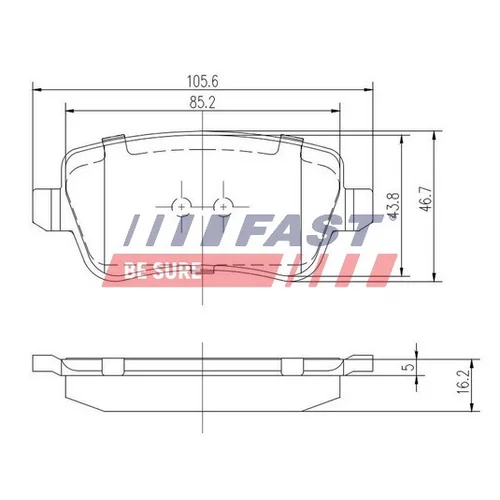 Sada brzdových platničiek kotúčovej brzdy FAST FT29159
