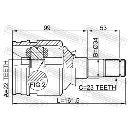 Sada kĺbov hnacieho hriadeľa 0111-2NZFE /FEBEST/ - obr. 1