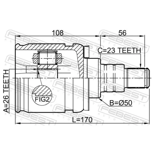 Sada kĺbov hnacieho hriadeľa 0111-GSU35LH /FEBEST/ - obr. 1