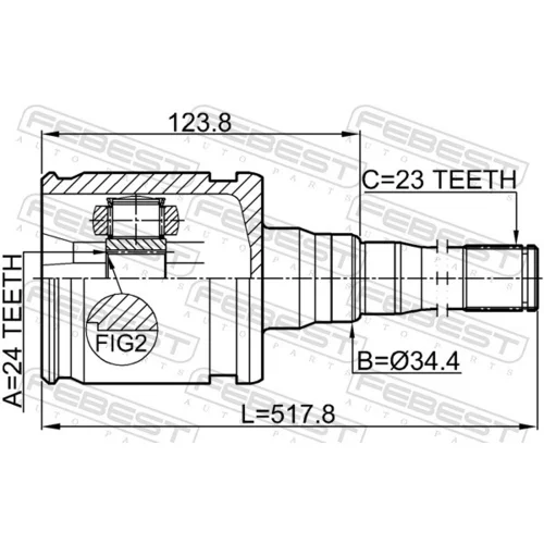 Sada kĺbov hnacieho hriadeľa 0111-GSU40RH /FEBEST/ - obr. 1
