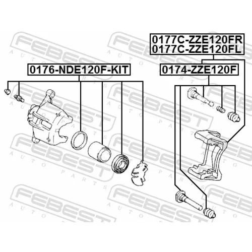 Opravná sada brzdového strmeňa 0176-NDE120F-KIT /FEBEST/ - obr. 1