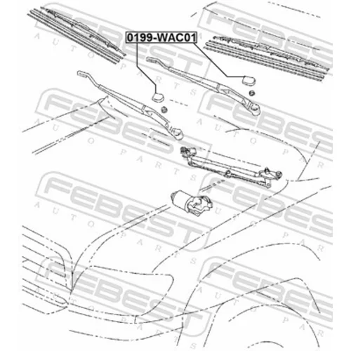 Krytka ramienka stierača 0199-WAC01 /FEBEST/ - obr. 1