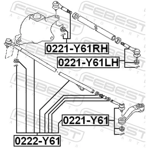 Hlava/čap spojovacej tyče riadenia 0221-Y61 /FEBEST/ - obr. 1