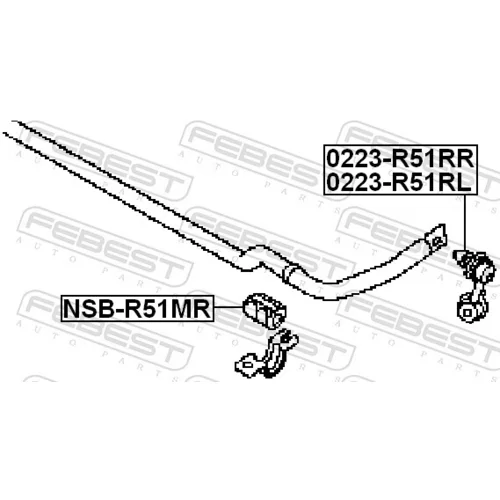 Tyč/Vzpera stabilizátora 0223-R51RL /FEBEST/ - obr. 1