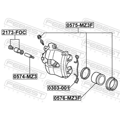 Pružina obloženia kotúčovej brzdy 0303-001-KIT /FEBEST/ - obr. 1