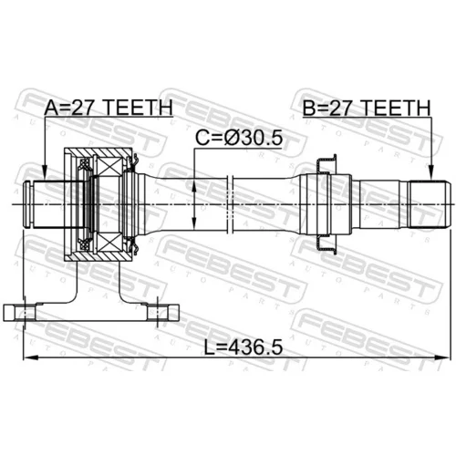 Hnací hriadeľ 0312-CRATRH /FEBEST/ - obr. 1