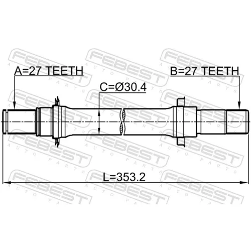 Hnací hriadeľ 0312-HRVMTLH /FEBEST/ - obr. 1