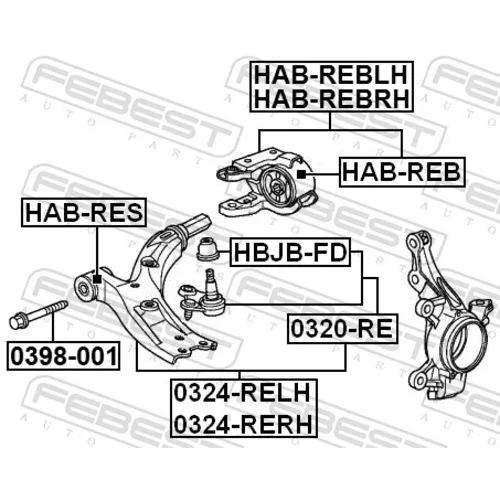 Rameno zavesenia kolies 0324-RERH /FEBEST/ - obr. 1