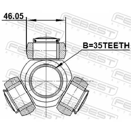 Trojkríž hnacieho hriadeľa 0416-CW5 /FEBEST/ - obr. 1