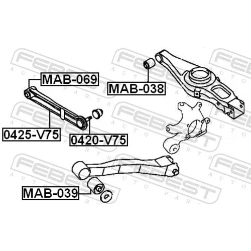 Rameno zavesenia kolies 0425-V75 /FEBEST/ - obr. 1