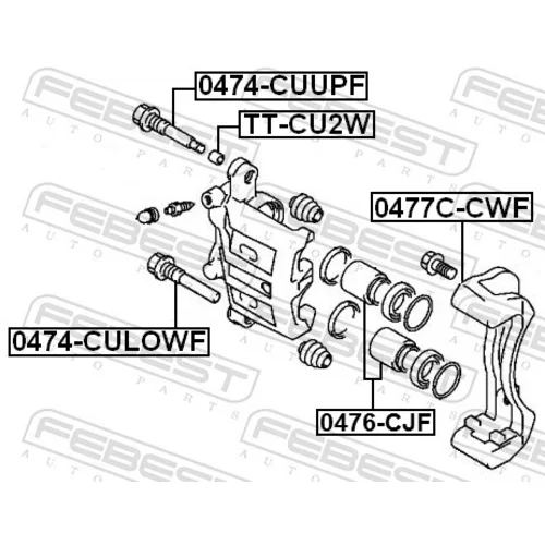 Sada držiakov brzd. strmeňov 0477C-CWF /FEBEST/ - obr. 1