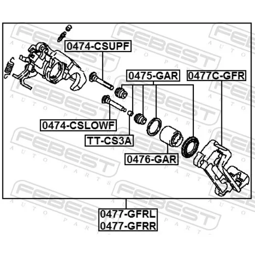 Sada držiakov brzd. strmeňov 0477C-GFR /FEBEST/ - obr. 1