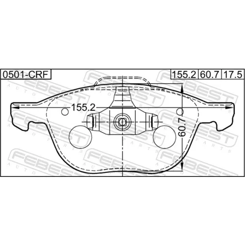 Sada brzdových platničiek kotúčovej brzdy 0501-CRF /FEBEST/ - obr. 1