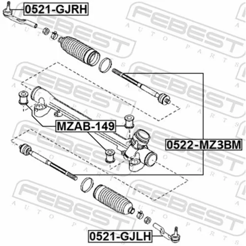 Axiálny čap tiahla riadenia 0522-MZ3BM /FEBEST/ - obr. 1