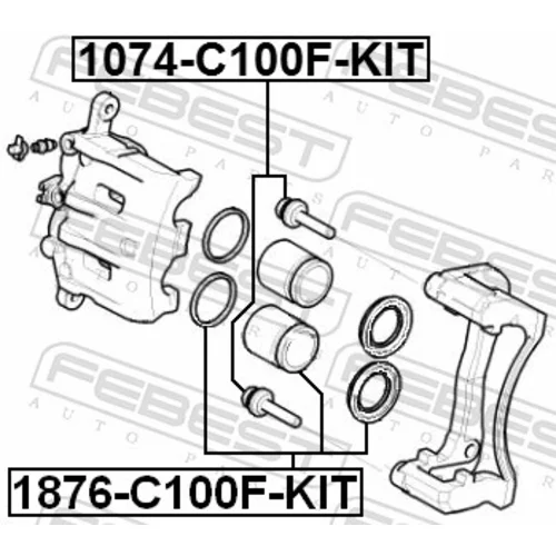 Vodiaci čap brzdového strmeňa 1074-C100F-KIT /FEBEST/ - obr. 1