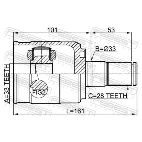 Sada kĺbov hnacieho hriadeľa 1211-D7AT4WD /FEBEST/ - obr. 1