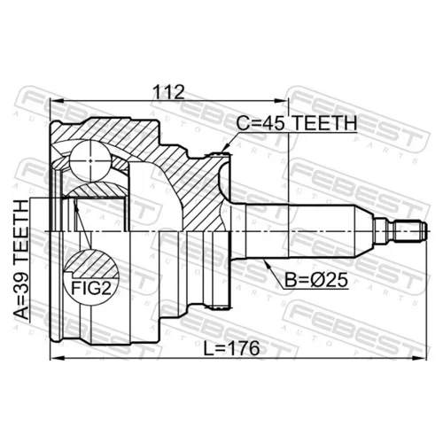 Sada kĺbov hnacieho hriadeľa 2110-F150 /FEBEST/ - obr. 1