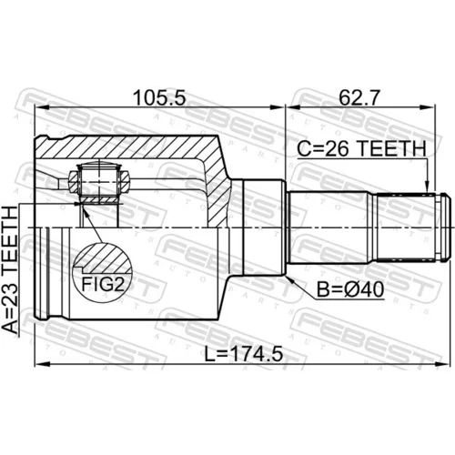 Sada kĺbov hnacieho hriadeľa 2111-CB320ATLH /FEBEST/ - obr. 1