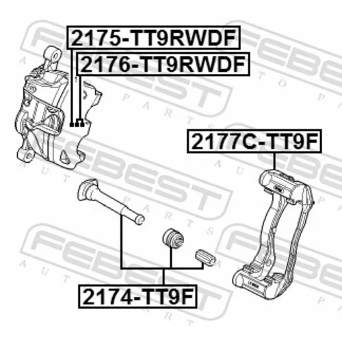 Sada držiakov brzd. strmeňov 2177C-TT9F /FEBEST/ - obr. 1