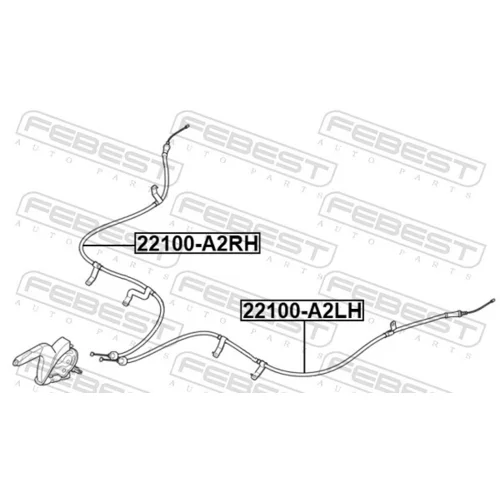 Ťažné lanko parkovacej brzdy 22100-A2LH /FEBEST/ - obr. 1