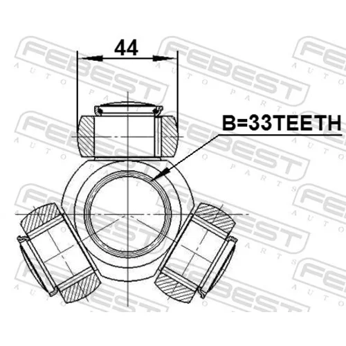 Trojkríž hnacieho hriadeľa 2216-XM12 /FEBEST/ - obr. 1