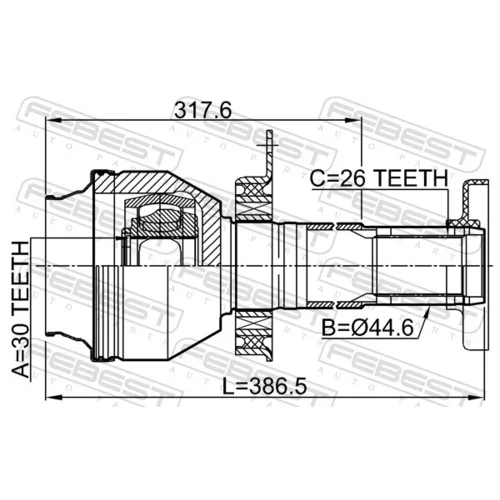 Sada kĺbov hnacieho hriadeľa 2311-T5MT6RH /FEBEST/ - obr. 1