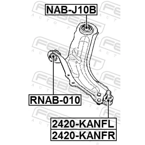 Zvislý/nosný čap 2420-KANFR /FEBEST/ - obr. 1