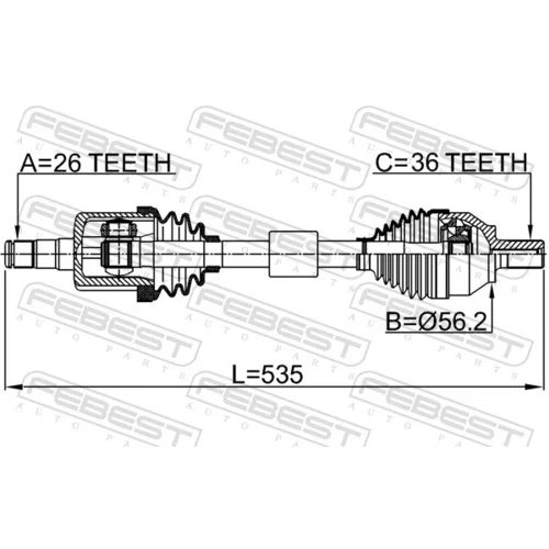 Hnací hriadeľ 2714-S40LH /FEBEST/ - obr. 1