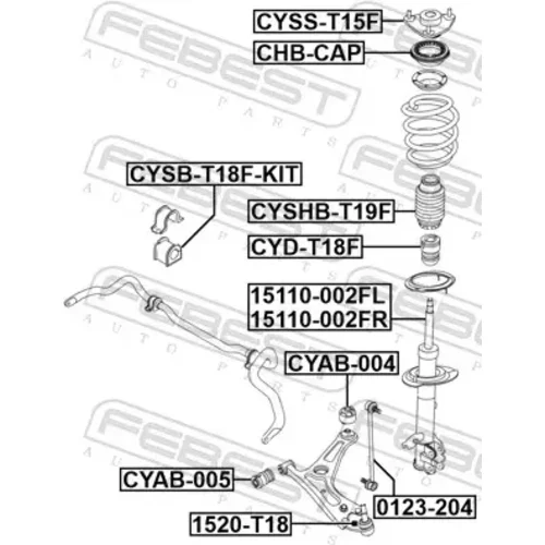 Doraz odpruženia CYD-T18F /FEBEST/ - obr. 1