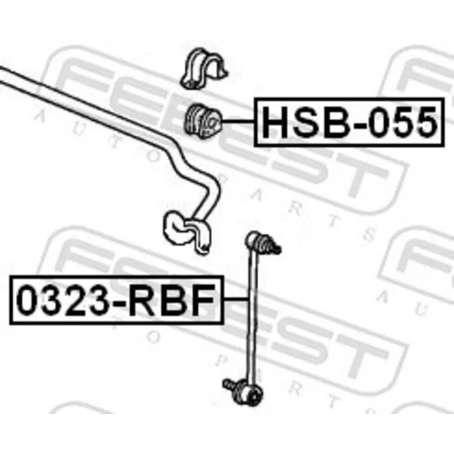 Uloženie priečneho stabilizátora HSB-055 /FEBEST/ - obr. 1