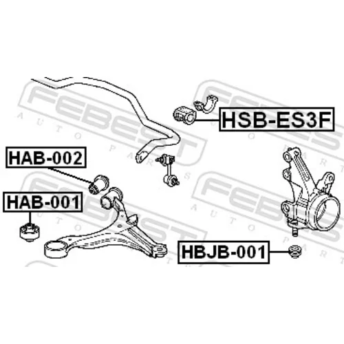 Uloženie priečneho stabilizátora HSB-ES3F /FEBEST/ - obr. 1