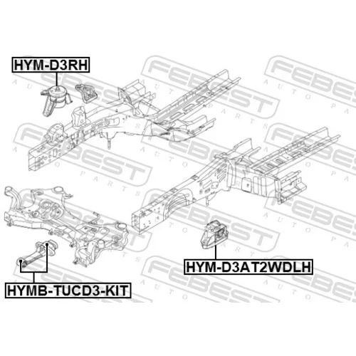 Uloženie motora HYM-D3AT2WDLH /FEBEST/ - obr. 1