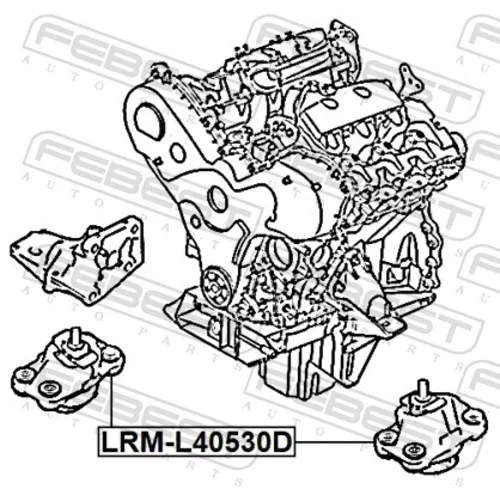 Uloženie motora LRM-L40530D /FEBEST/ - obr. 1