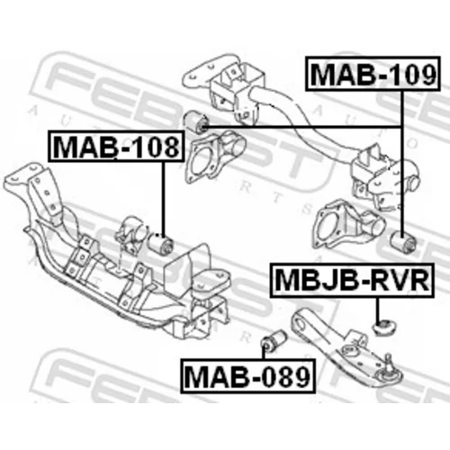 Uloženie, diferenciál MAB-109 /FEBEST/ - obr. 1