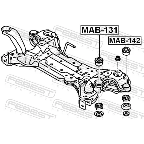 Uloženie tela nápravy MAB-142 /FEBEST/ - obr. 1