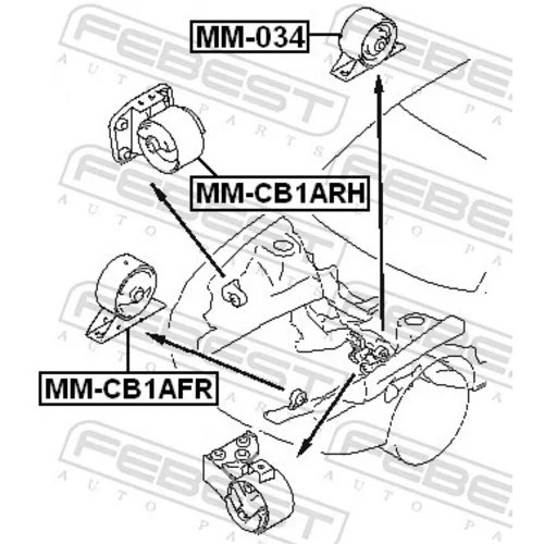 Uloženie motora MM-034 /FEBEST/ - obr. 1