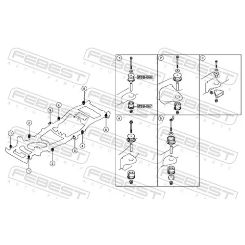 Uloženie, rám vozilda MSB-067 /FEBEST/ - obr. 1