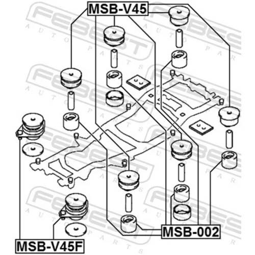 Uloženie, rám vozilda MSB-V45F /FEBEST/ - obr. 1
