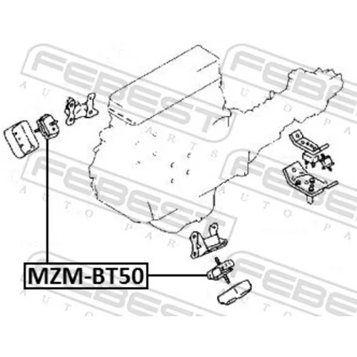 Uloženie motora MZM-BT50 /FEBEST/ - obr. 1