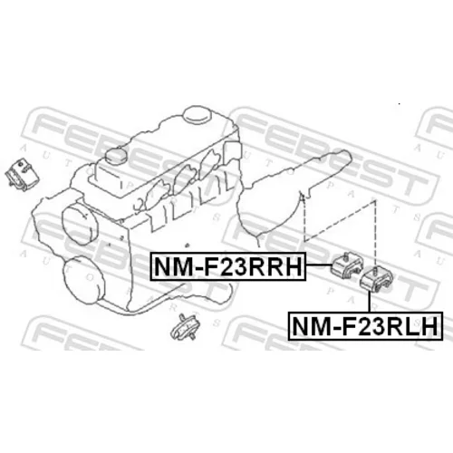 Uloženie motora NM-F23RRH /FEBEST/ - obr. 1