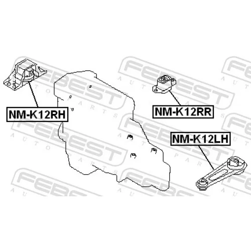 Uloženie motora NM-K12RH /FEBEST/ - obr. 1