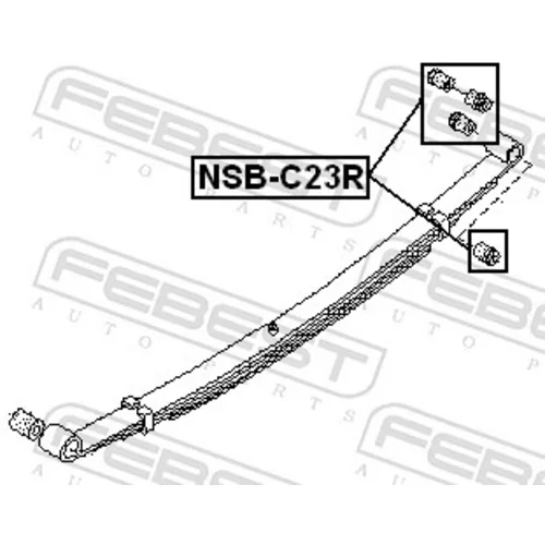 Ložiskové puzdro listovej pružiny NSB-C23R /FEBEST/ - obr. 1