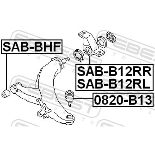 Uloženie riadenia SAB-B12RR /FEBEST/ - obr. 1