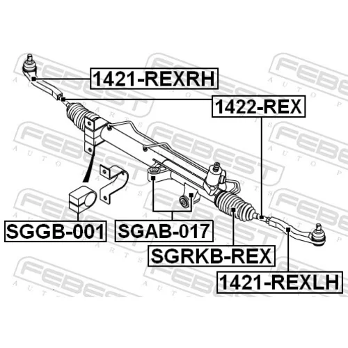 Uloženie prevodovky riadenia SGGB-001 /FEBEST/ - obr. 1