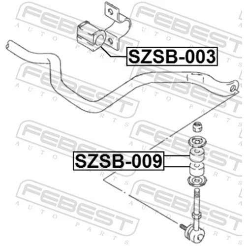 Uloženie priečneho stabilizátora SZSB-003 /FEBEST/ - obr. 1