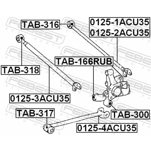 Uloženie riadenia TAB-166RUB /FEBEST/ - obr. 1