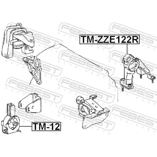 Uloženie motora TM-ZZE122R /FEBEST/ - obr. 1